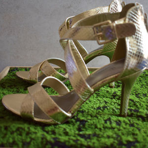 Worthington Gold Snake Heels